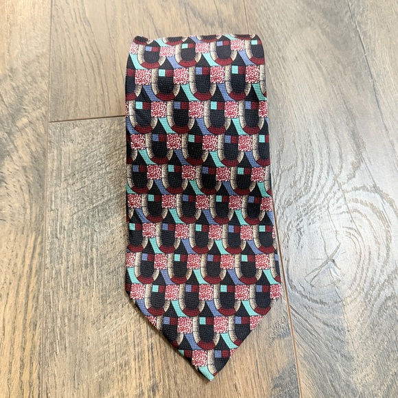 Elizabeth Nell Vintage Italian 100% silk men’s neck tie 80s retro vintage ties - Picture 2 of 9